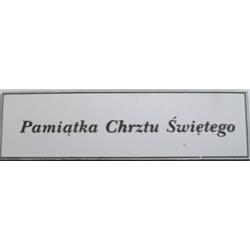 Zestaw 5-ciu sztuk Tabliczki nr 1 5x1,5   cm Pamiątka Chrztu Świętego