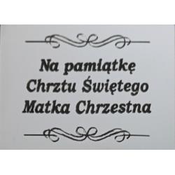 Zestaw 5-ciu sztuk Tabliczki nr 6 4x3 cm  Pamiątka Chrztu Świętego