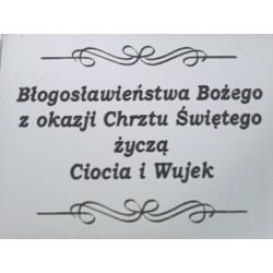 Zestaw 5-ciu sztuk Tabliczki nr 24 5x4    cm Pamiątka Chrztu Świętego